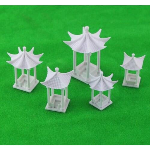5pcs/lot Four-corner Eight Corner Pavilion Model Figurines Craft Figurines Toys Micro Landscape For Architecture Diorama