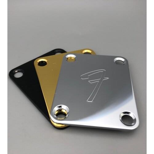 Guitar Neck Plate F Chrome For ST TL Guitar Chrome Black Gold Screws included