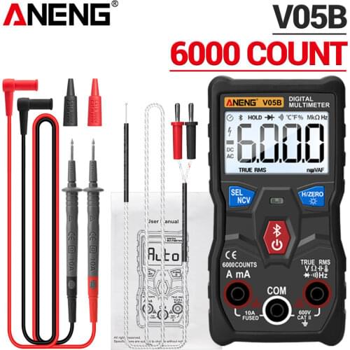 ANENG V05B Mini Digital 6000 Counts Professional Analog Multimeter AC/DC Currents Voltage Testers True RMS Bluetooth Multimetro