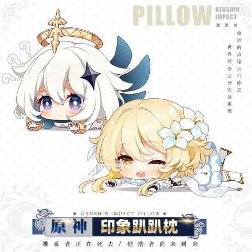 Anime Genshin Impact Figure Pillow Toy Klee Lisa Minci Paimon Lumine Jean Venti Zhongli Cosplay Stuffed Plush Doll 45cm Gift