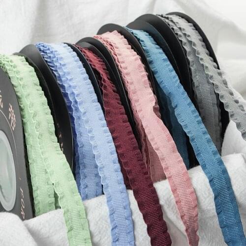 20 Yards 10MM Ruffled Ribbon Lotus Leaf for Gift Packaging Grosgrain Satin Ribbons DIY Hair Bows Crafts Handmade Accessories