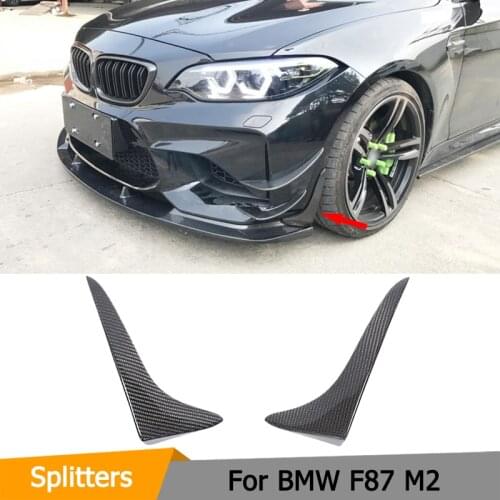 Carbon Fiber Car Front Bumper Splitters Apron For BMW 2 Series F87 M2 2016 2017 2018 Front Bumper Side Splitters Canards