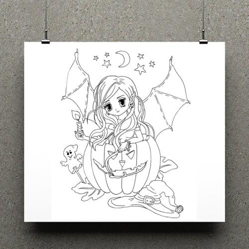 AZSG Halloween Girl Pumpkin Silicone Clear Stamps For Scrapbooking DIY Clip Art /Card Making Decoration Stamps Crafts