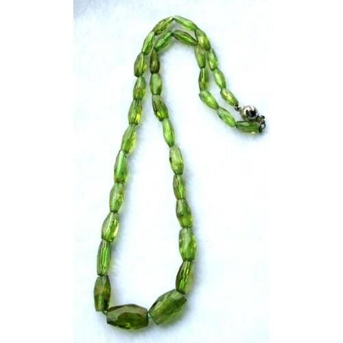 Free Shipping Natural Peridot Faceted Free Form 5*10mm~10*16mm Beads Necklace Women Jewelry accessories weddings parties gift