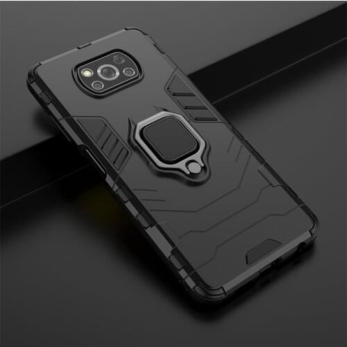 Armor Shockproof Ring Holder Case for Xiaomi Mi POCO X3 NFC Case Hard PC Soft TPU Hybrid Back Cover For Xiaomi Poco F2 M2 Pro X2