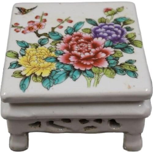 Four square table with pink peony pattern of the Republic of China in Jingdezhen