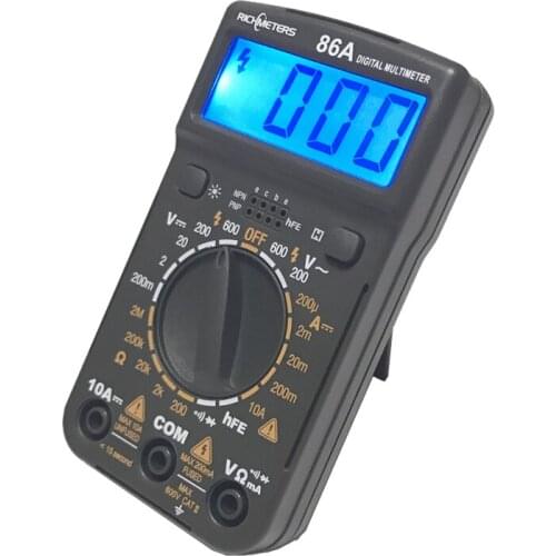 86A Pocket Size Mini Digital Multimeter HFE Backlight AC/DC Ammeter Voltmeter Ohm Electrical Tester Portable 1999 counts Meter