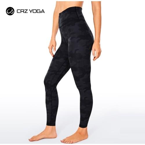 CRZ YOGA Womens Naked Feeling Soft Yoga Pants 25 Inches - Brushed Yoga Leggings High Waisted Workout Tights