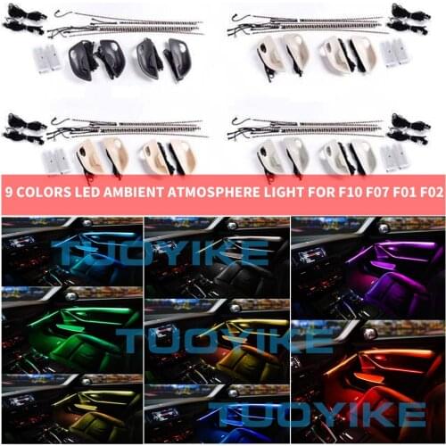 Car Interior Decorative LED Ambient 4 Doors Bowls Foot Light Stripe Atmosphere 9 Colors For BMW 5 / GT /7 series F10 F18 F07 F01