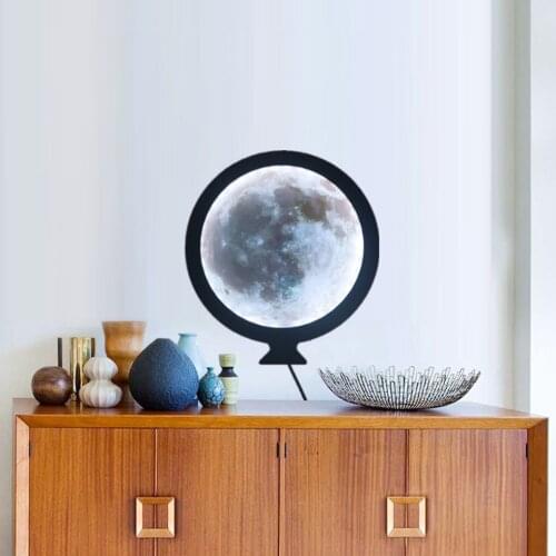 Wooden Round Makeup Mirror Magic Become Moon LED Lights Creative Gift Ideas For ValentineS Day Home Room Decoration Night Light