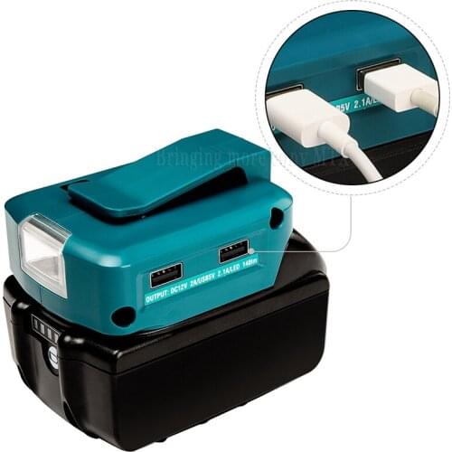 For Makita 14.4V/18V LED Light Ultra Bright torch camping light with two usb port can charging for your phone free shipping
