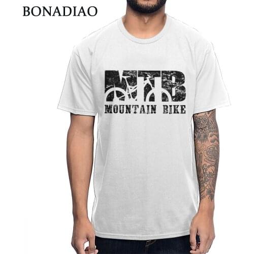 For Male Fashion Design Mountain Biking T SHIRT Vintage MTB Distressed T-shirt Round Collar Natural Cotton Cute Tee Shirt