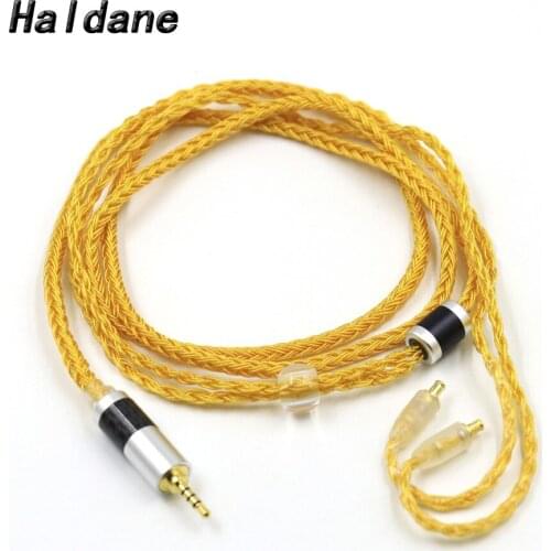Haldane UP-OCC Single Crystal Copper Silver Plated 16Cores A2DC Jack Upgrade Cable for CKR100 CKR90 CKS1100 LS50 E70 Headphone