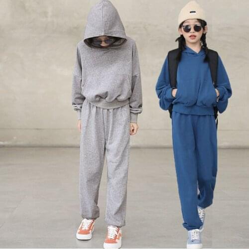 Girls Clothes Sets Kids Sports Suit Children School Clothing Autumn Winter Girl Hooded Sweatshirt and Pants 2 Pcs Suits 8-16Y