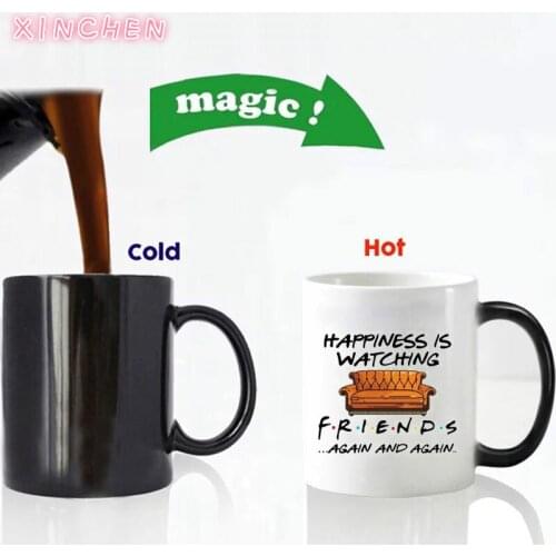 Creative Friends TV Show Series Central Perk Coffee Mug Color Change Mug 350ml Tea Cappuccino Ceramic Cup Xmas Gifts for Friends