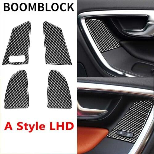 Car Window Lift Button Cover Carbon Fiber Decorative Stickers Accessories Interior for Volvo V60 XC60 2010-2017 S60 2010-2018
