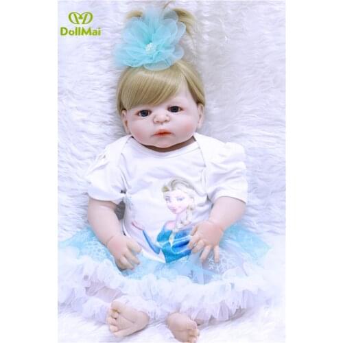 Bebes reborn bonecas 23"57cm full Silicone Vinyl body baby Dolls real baby Fashion Doll Newborn Lifelike child gift toys