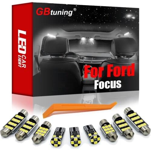 GBtuning Canbus LED For Ford Focus 2001 2002 2003-2008 2009 2010 2011 Vehicle Indoor Dome Bulb Interior Light Accessories Kit