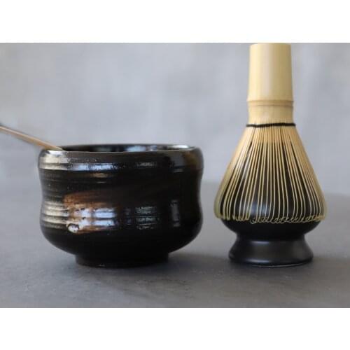 LUWU traditional matcha sets natural bamboo matcha whisk ceremic matcha bowl whisk holder japanese tea sets
