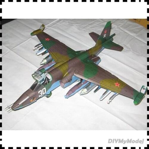 DIYMyModeI 1:33 Scale Su-25 Frogfoot Fighter DIY Handcraft PAPER MODEL KIT Puzzles Handmade Toy DIY