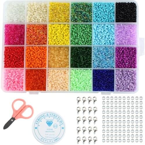 3mm Glass Seed Beads Kit 12000pcs Czech Seed Beads Round Beads For DIY Bracelet Necklace Jewelry Making Accessories Wholesale