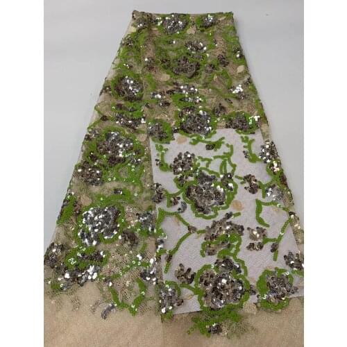 Nigeria Wedding Sequin Lace Fabric Africa French Tulle Lace Fabric 2021 High Quality Lace Fabric FJ4130