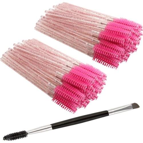 Mascara stick disposable eyelash brush reel brush, suitable for eyelash extension, eyebrows (200 red, 1 eyebrow brush)