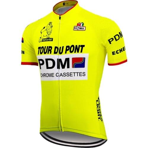 PDM yellow Cycling jersey ropa ciclismo bike clothing men short sleeve mtb jersey highway mountain bicycle clothes