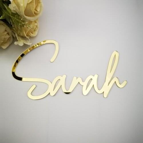 Custom Baby Shower Mirror gold Name Signs, Custom Personalized Name Wall Decor Color silver Letters,Wall Acrylic Names Letter