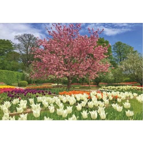 Pink Flower Tree Garden Scenery Party Photography Backdrop Baby Shower Natural Room Decor Photo Booth Studio Prop