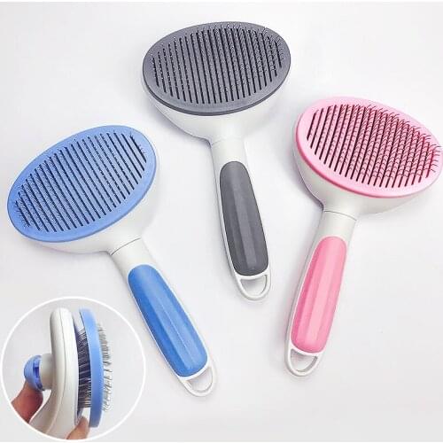 Pet Dog Self Cleaning Slicker Brush Cat Comb Brush with Massage Particles Removes Loose Hair Dogs Grooming Comb Dog Pet Supplies