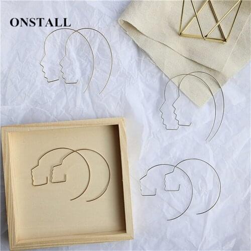 Pace Earrings minimalism Harajuku personality abstract fashion face silhouette male female earrings earrings pace earrings