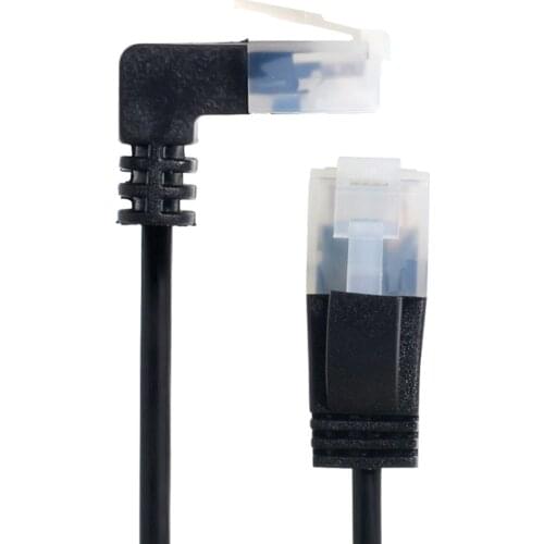 Chenyang Cat6 Ethernet Cable RJ45 Up Angled to Straight UTP Network Cable Patch Cord 90 Degree Lan for Laptop Router TV BOX