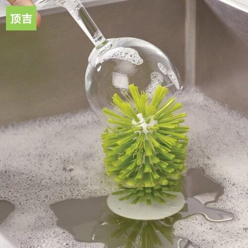 Glass Brush Kitchen Sink Sucker Cleaning Creative Tall Red Wine Cup Vertical Decontamination