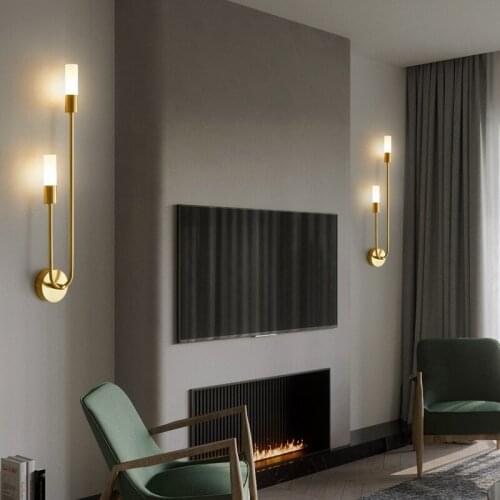Modern Led Wall lamp Nordic Brass Sconce Lights for Bedroom Bedside Reading Corridor Aisle Home Indoor Decoration Lighting
