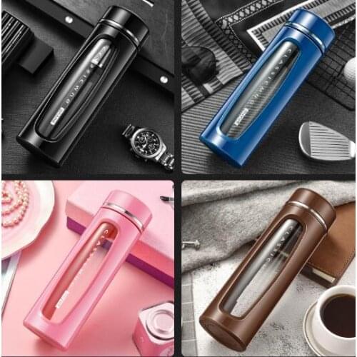 Tea Water Separation Glass Breakdown Resistant Tea Cup Business Office Gift Cup for Men and Women