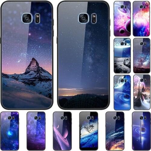 Glass Case For Samsung Galaxy S7 Tempered Glass Phone Case Phone Cover Phone Shell Star Sky Series
