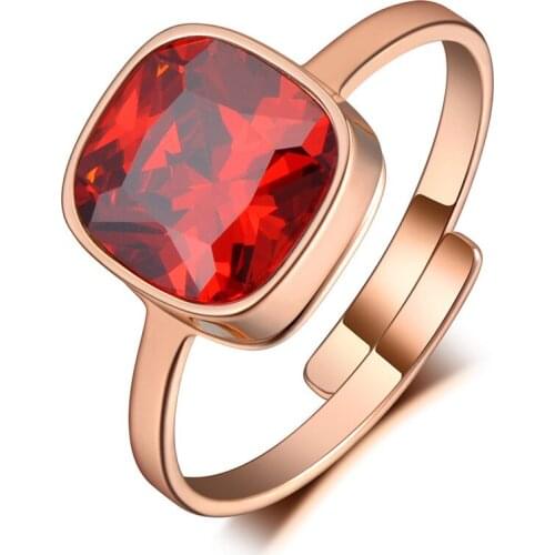 Bohemia Bling Design Titanium Steel Wedding Ring Jewelry Rose Gold Mosaic CZ Crystal Party Rings For Women Girls R19156