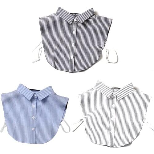 Vertical Vertical Striped Detachable Collar Women/Man Vintage Choker Necklace Detachable Lapel Shirt Fake False Collar Clothing