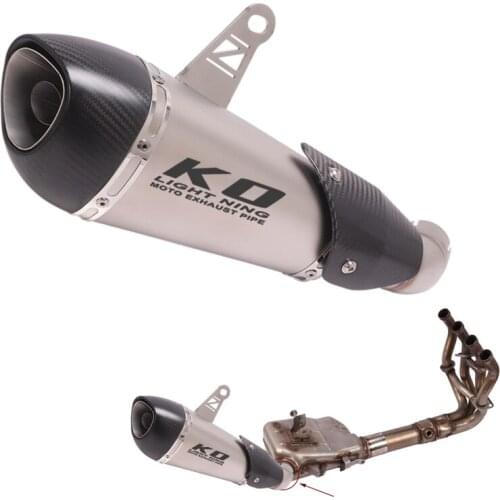 For Kawasaki Z900 Ninja 900 2017-2019 Exhaust Pipe Motorcycle Carbon Fiber Slip-on Muffler Removable DB Killer Escape Gasket