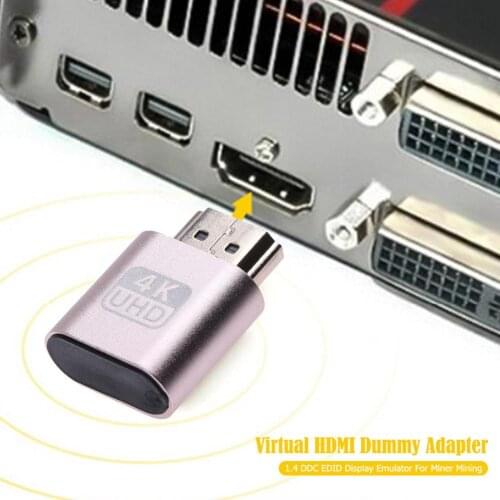 1pc VGA Virtual Display Adapter HDMI-compatible 1.4 DDC EDID Dummy Plug Headless Ghost Display Emulator Video card Lock plate