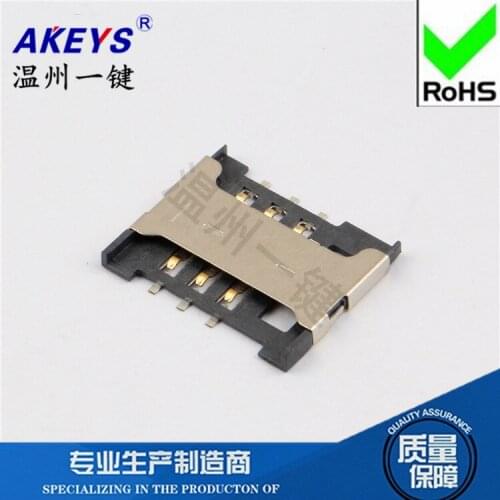 10pcs SIM-KLB-04C-1.8H Electronic component connector SIM card series Gearless copper shell colloid