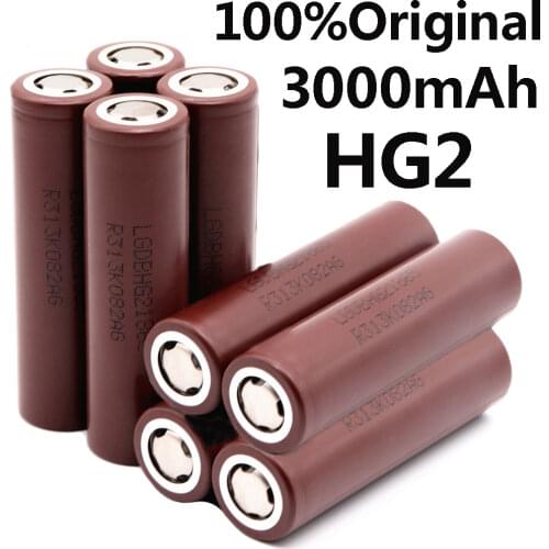 100%.Original .recargabie.bateria.18650.3000mAh.3.7v.HG2.bateria de litio.18650.3000mAh.bateria.de.computadora, dispositivos