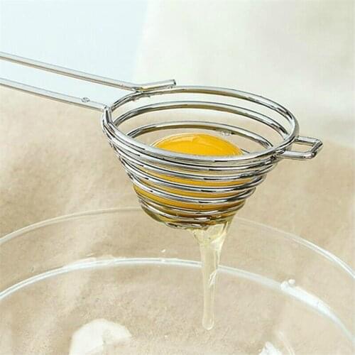 100pcs Stainless Steel Egg Yolk White Separator Spiral kitchen Eggs Filter Tools Creative Practical Kitchen Supplies