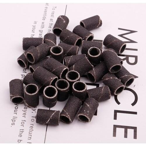 7*13mm 100pcs/set Nail Art Sanding Bands Cutters For Manicure Removing Gel Nail Electric Drill Grinding Sand Ring Bit