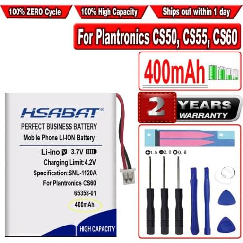 HSABAT 400mAh Battery for Plantronics C65,CS351,CS361,CS50,CS510,CS520,CS55,CS65,HL10,Savi 410/420/710/720,WH300,WH350