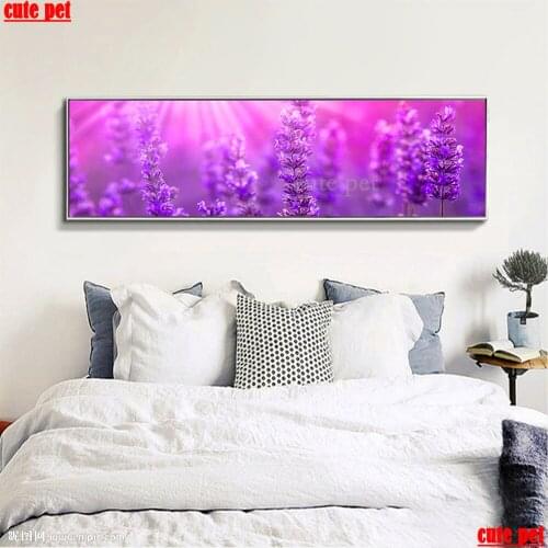 Large Full Square Diamond Landscape lavender DIY Diamond Painting Embroidery Cross Stitch Rhinestone Mosaic Painting Home Decor