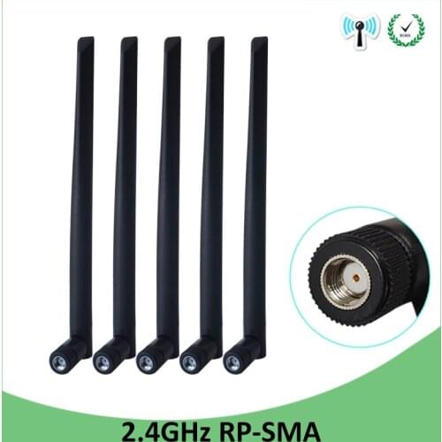 5pcs 2.4GHz wifi antenn 5dBi Aerial RP-SMA Connector antena 2.4G antenne wi fi antenas wi-fi Wireless Router Booster