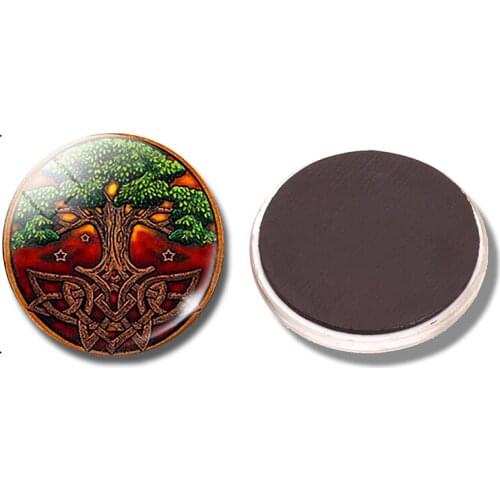 Celtics Tree of Life 30MM Fridge Magnet Celtics Knot Tree Irish Glass Dome Magnetic Refrigerator Stickers Note Holder Home Decor