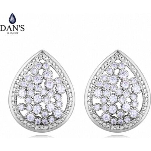 DANS 3 Colors Real Austrian crystals Stud earrings for women Earrings s New Sale Hot Round 128635